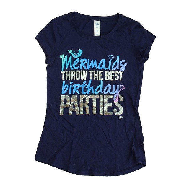 Justice Navy Mermaids T-Shirt 8 Years 