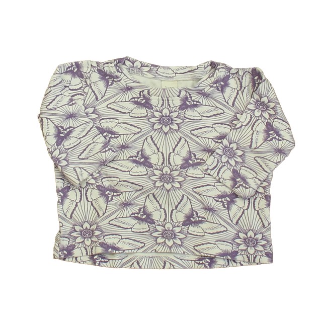 Kate Quinn Organics Ivory | Purple Butterflies Long Sleeve T-Shirt 12-18 Months 