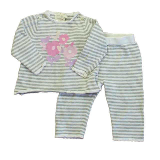 Kate Spade Gray | White Floral Apparel Sets 3 Months 