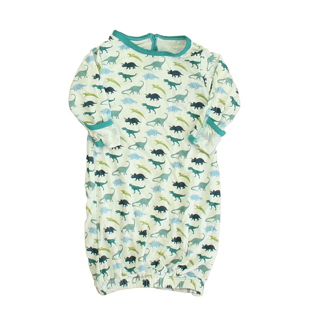 Kickee Pants White | Blue | Green Dinosaurs Nightgown Newborn 