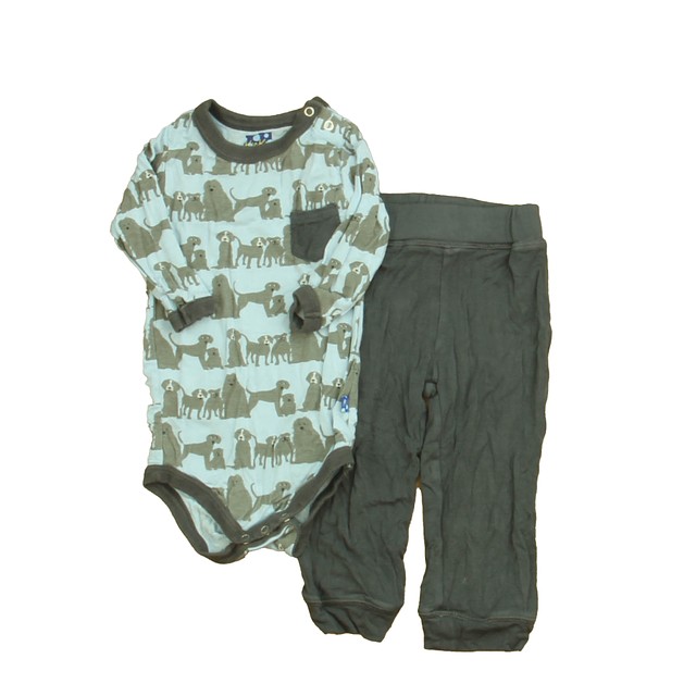 Kickee Pants 2-pieces Gray | Blue Apparel Sets 6-12 Months 