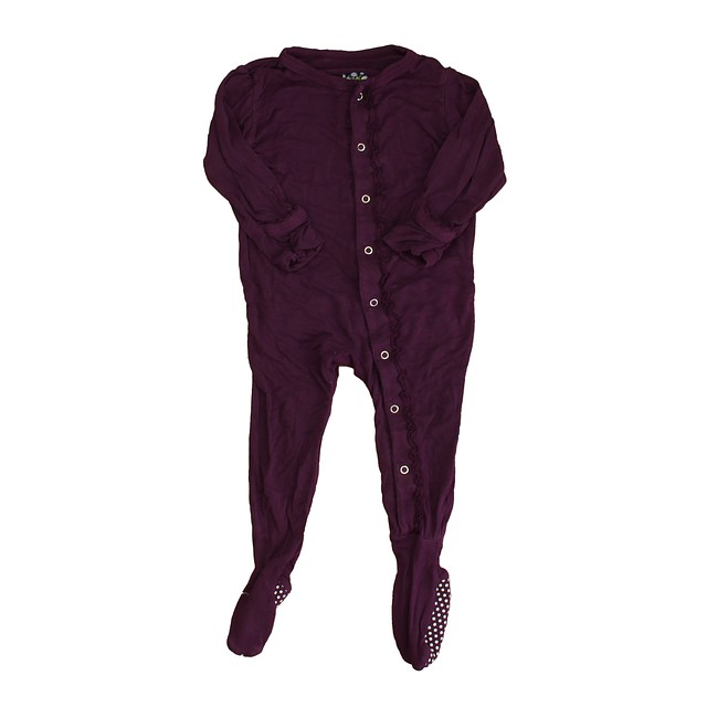 Kickee Pants Dark Purple 1-piece footed Pajamas 6-9 Months 