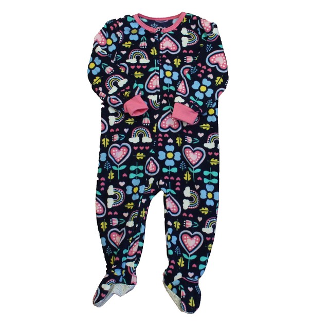 Kids Headquarters Navy Floral 1-piece footed Pajamas 18 Months 