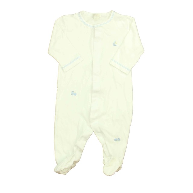 Kissy Kissy White | Blue Train Long Sleeve Outfit 6-9 Months 