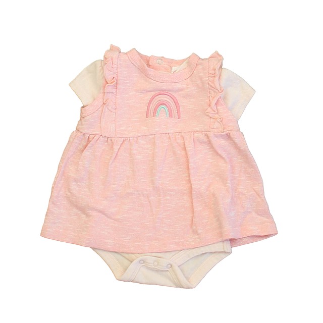 Kit & Pearl 2-pieces Pink Rainbow Dress 3-6 Months 