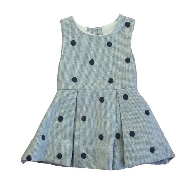 L'enfant luxe Blue Polka Dots Dress 18 Months 