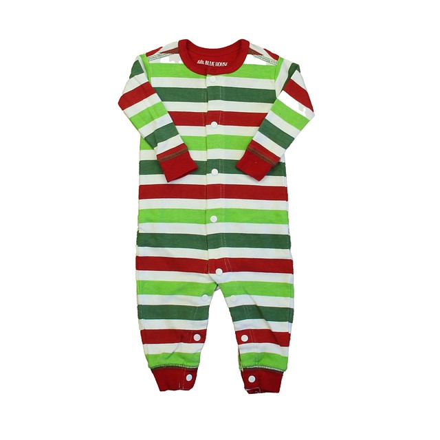 Little Blue House Red | Green Stripe 1-piece Non-footed Pajamas 3-6 Months 