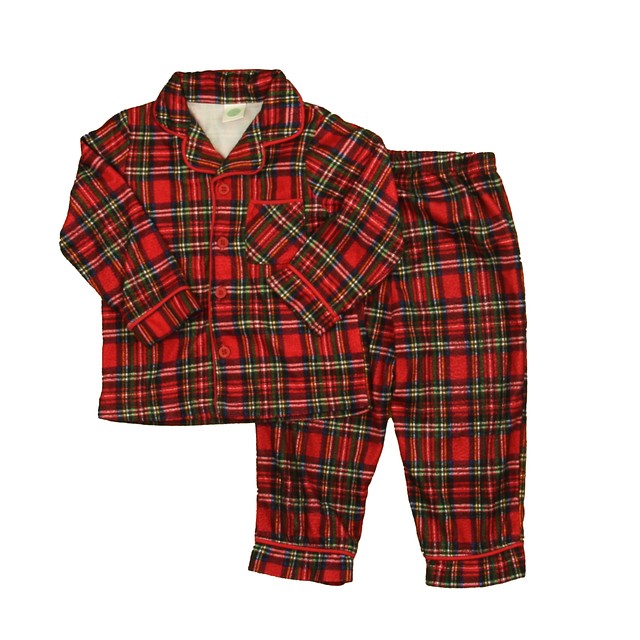 Little Me 2-pieces Red Plaid 2-piece Pajamas 12 Months 