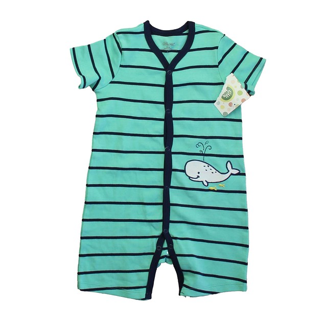 Little Me Turquoise | Navy Stripe Romper 18 Months 