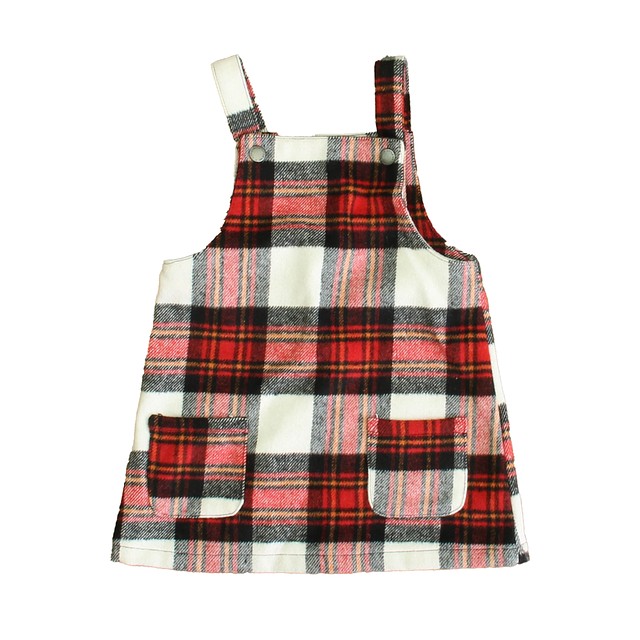 Little Me Red | White Plaid Jumper 24 Months 