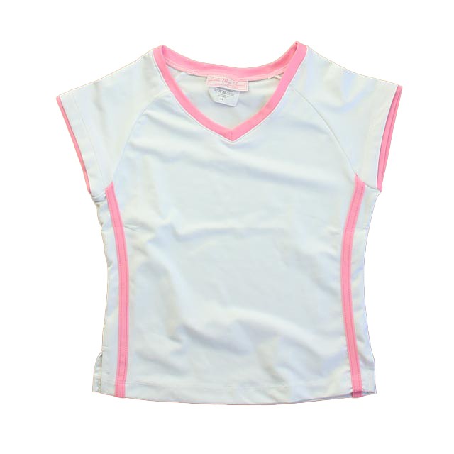 Little Miss Tennis White | Pink Athletic Top 4-5T 