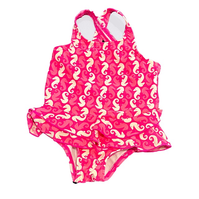 LL Bean Pink | White Seahorse 1-piece Swimsuit 2T 