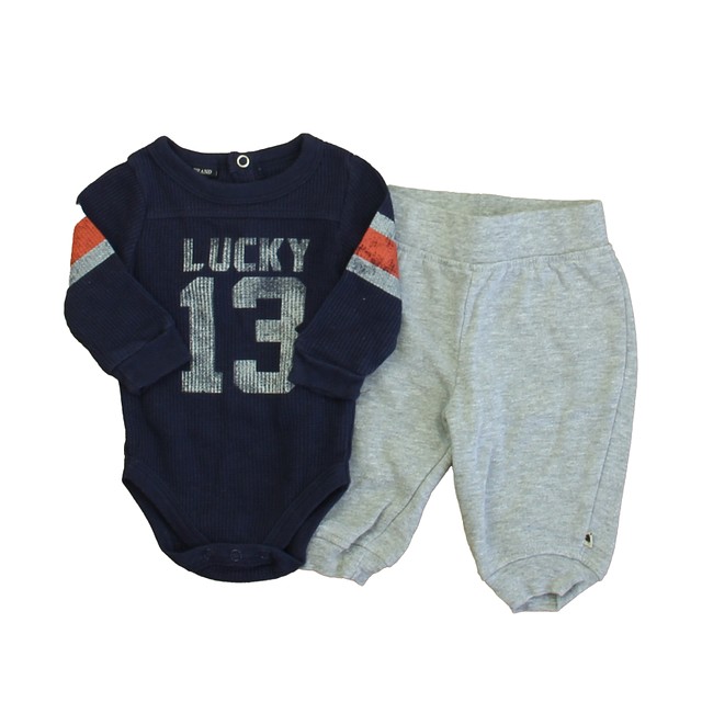 Lucky Brand 2-pieces Navy | Gray Apparel Sets 0-3 Months 