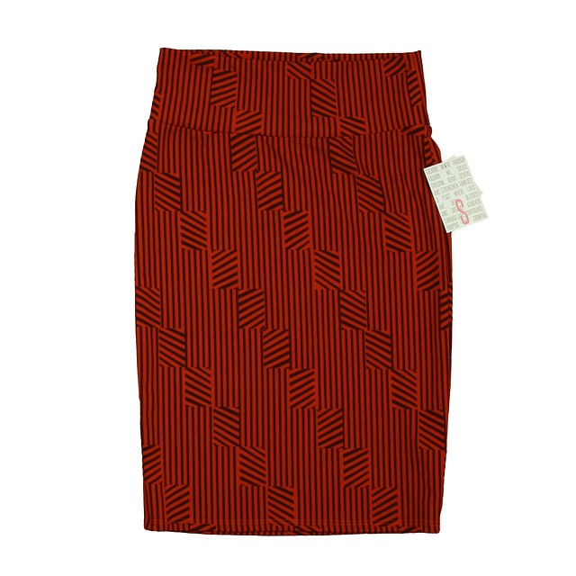 LulaRoe Rust Stripe Skirt Junior Small 