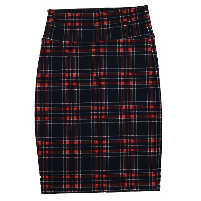 Lularoe Navy | Red Plaid Skirt Junior XS 