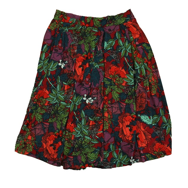 Lularoe Purple | Red Floral Skirt Junior XS 