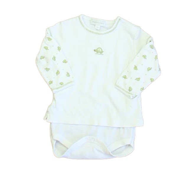 Magnolia Baby White | Green Turtle Onesie 6 Months 