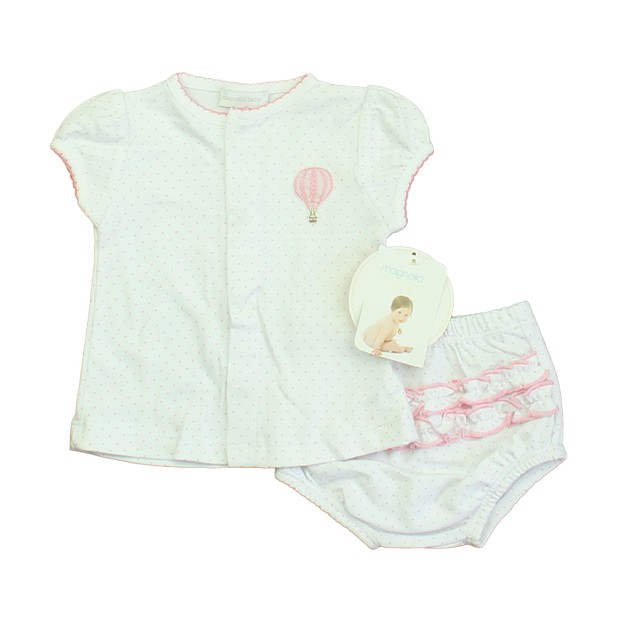 Magnolia Baby 2-pieces White | Pink Balloon Apparel Sets 6 Months 