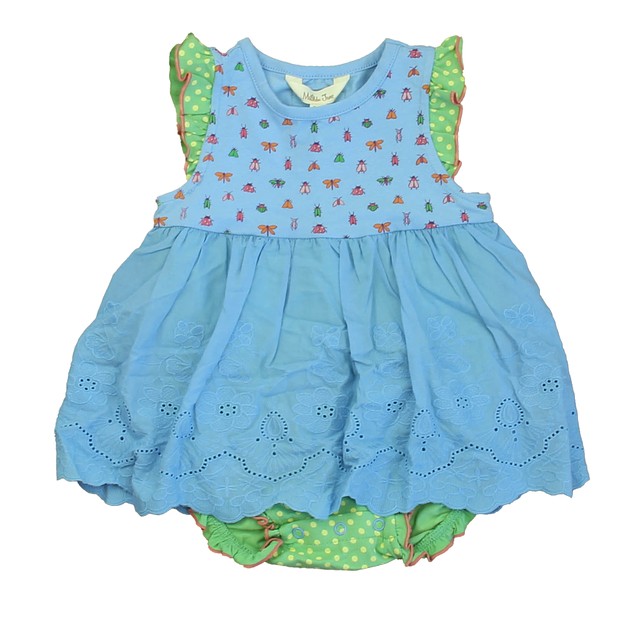 Matilda Jane Blue Bugs | Green Polka Dot Romper 12-18 Months 