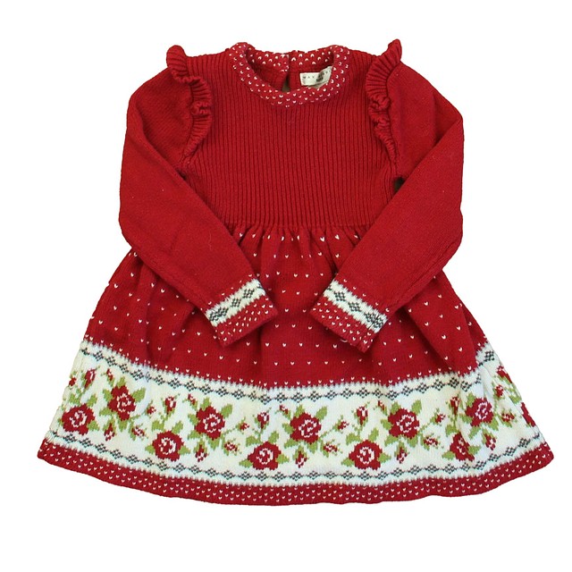 Max Studio Red | Ivory | Green Sweater Dress 24 Months 