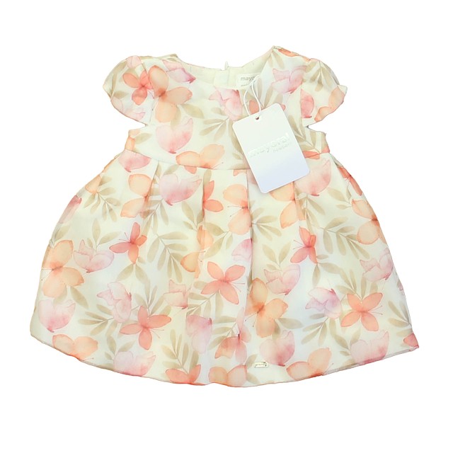 Mayoral Ivory | Pink Floral Special Occasion Dress 2-4 Months 