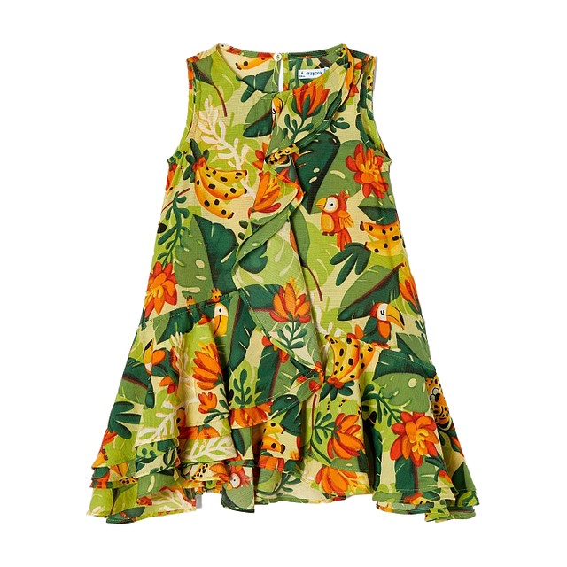 Mayoral Green Jungle Dress 3T 