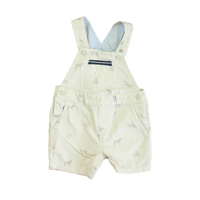 Mayoral Khaki Zebra & Tigers Overall Shorts 9 Months 