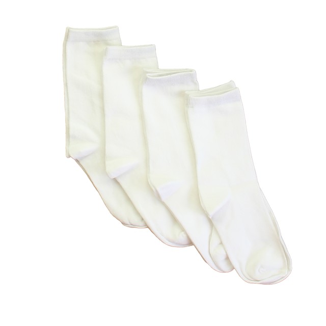 Mightly Set of 4 White Socks 1-4 Youth 