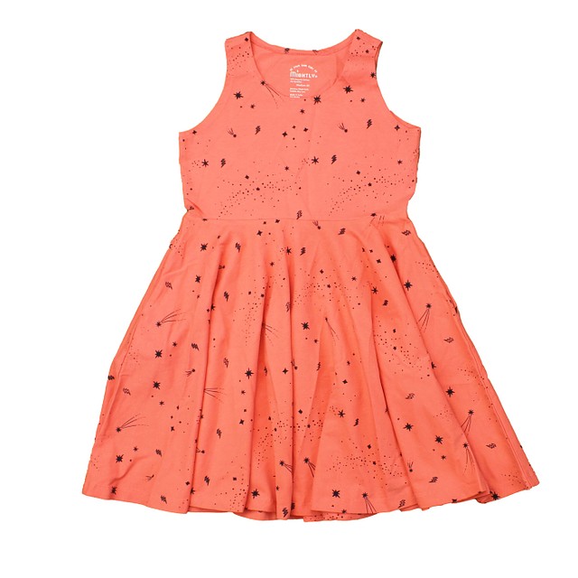 Mightly Coral | Black Stars Dress 2-5T 