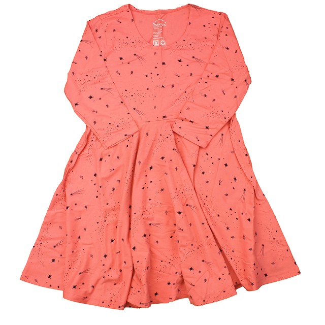 Mightly Coral | Black Stars Dress 2-5T 