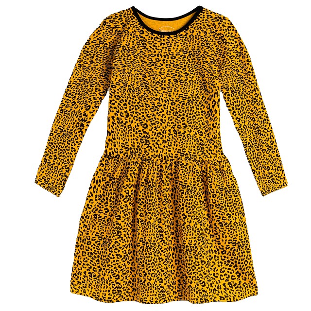 Mightly Gold Leopard Dress 2-5T 