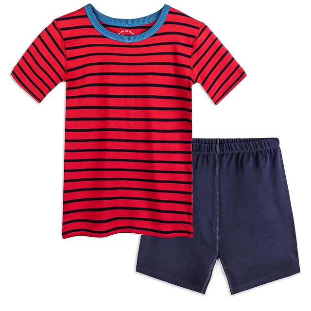 Mightly 2-pieces Navy | Red Stripe 2-piece Pajamas 2-5T 