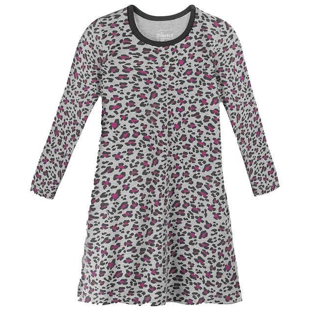 Mightly Pink Leopard Dress 2-5T 