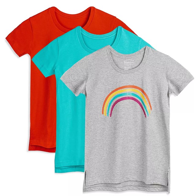 Mightly Set of 3 Turquoise | Rainbow | Red T-Shirt 2-5T 