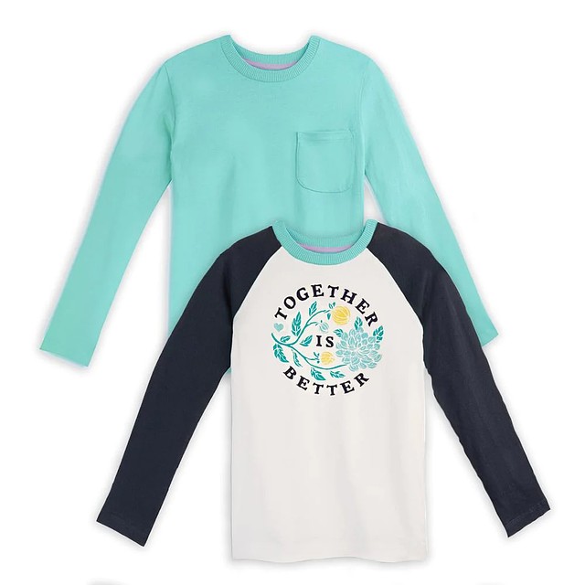 Mightly Set of 2 Life is Better | Navy Long Sleeve T-Shirt 6-14 Years 