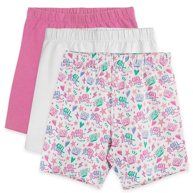 Mightly Set of 3 Rebel Girls Power Print Shorts 6-14 Years 