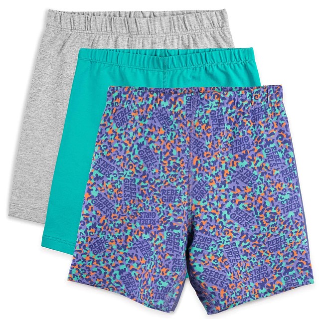 Mightly Set of 3 Rebel Girls Purple Leopard Shorts 6-14 Years 
