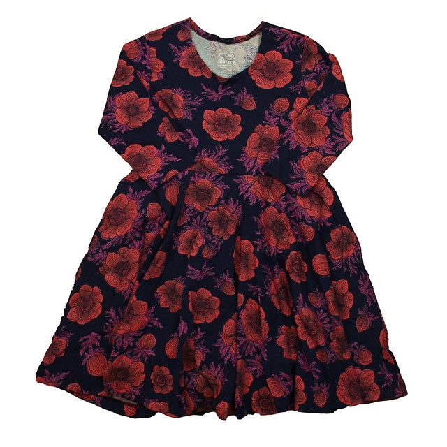 Mightly Navy Floral Dress 6-7 Years 