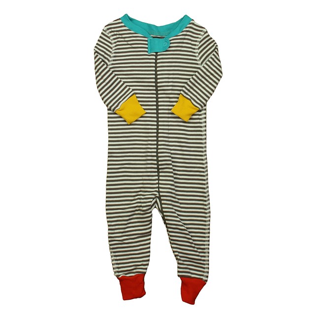 Mightly Brown Stripe 1-piece Non-footed Pajamas 6-9 Months 