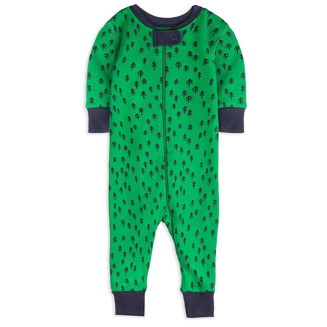Mightly Green | Navy 1-piece Non-footed Pajamas 6-9 Months 