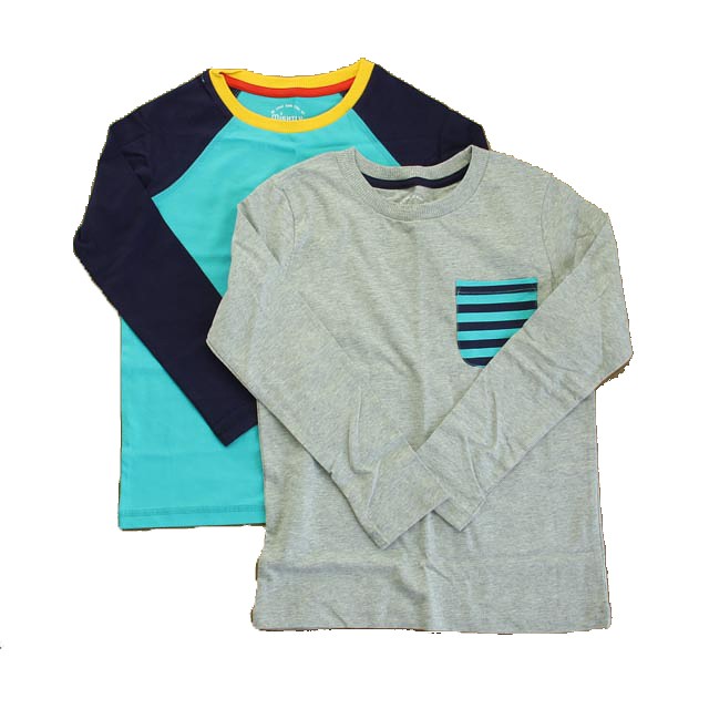 Mightly Set of 2 Turquoise | Gray Long Sleeve T-Shirt 8 Years 