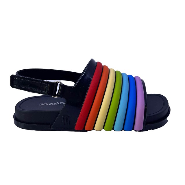 Mini Melissa Black Colorful Sandals 5 Toddler 