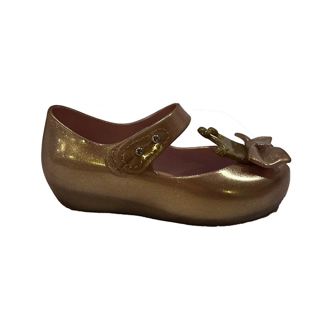 Mini Melissa Gold Crowns Shoes 8 Toddler 