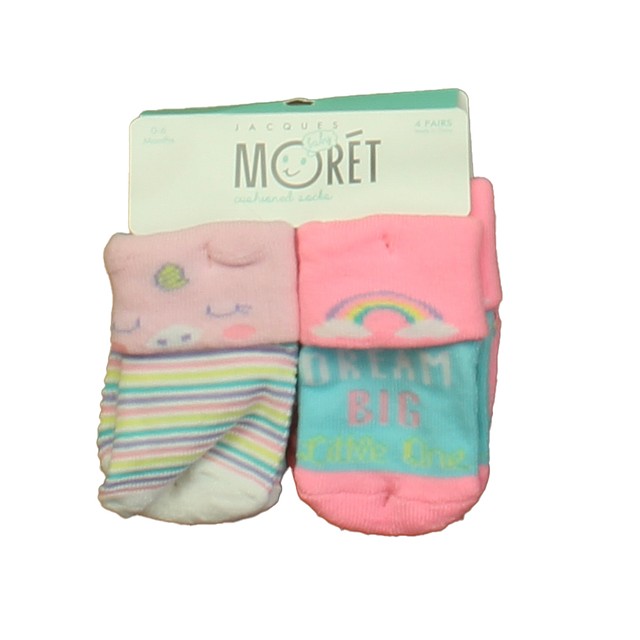 Moret Set of 4 Pink | Blue Socks 0-6 Months 