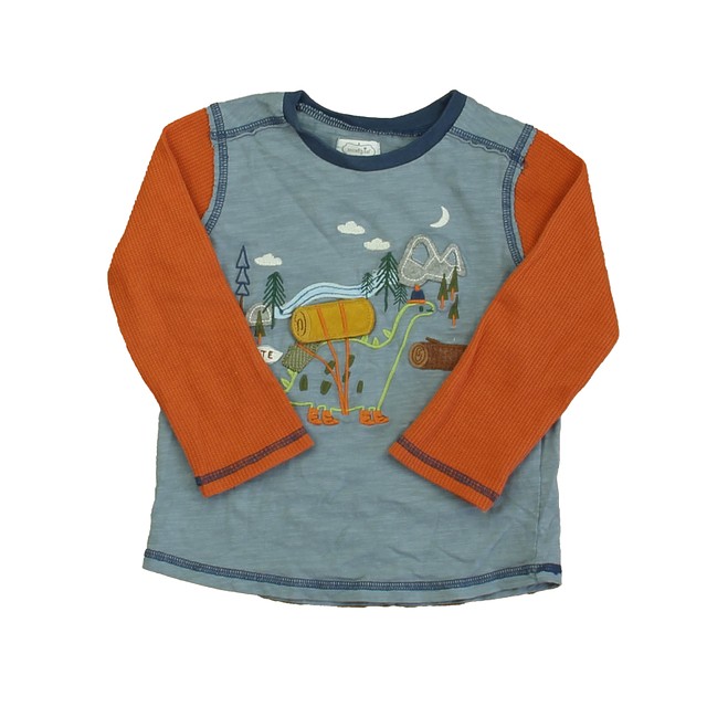 Mudpie Blue | Orange Campsite Long Sleeve T-Shirt 2-3T 