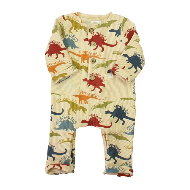 Mudpie Ivory Dinosaurs Long Sleeve Outfit 3-6 Months 