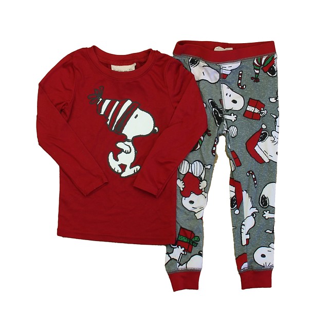 Munki Munki 2-pieces Red | Gray Snoopy 2-piece Pajamas 2T 