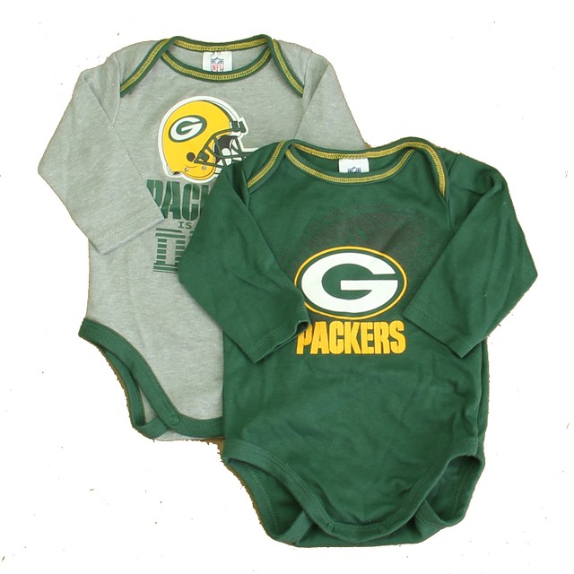 NFL Set of 2 Green | White Green Bay Packers Onesie 0-3 Months 