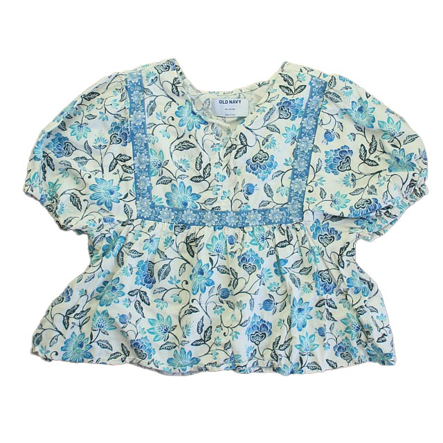 Old Navy Blue Floral Blouse 14-16 Years 