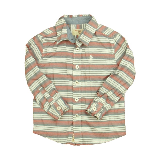 Penguin Red | White | Blue Button Down Long Sleeve 2T 